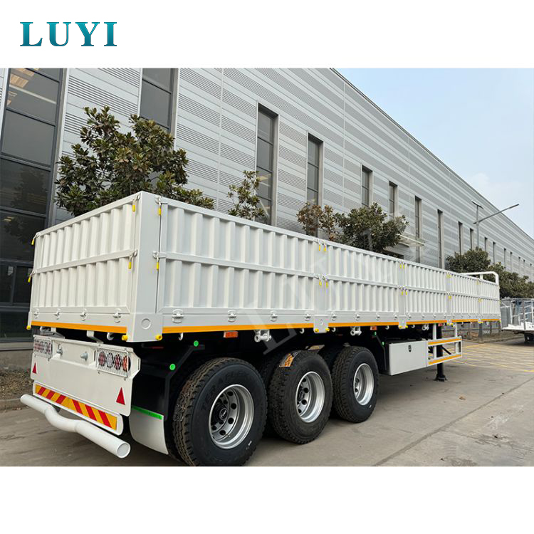 3 axle white sidewall semi-trailer