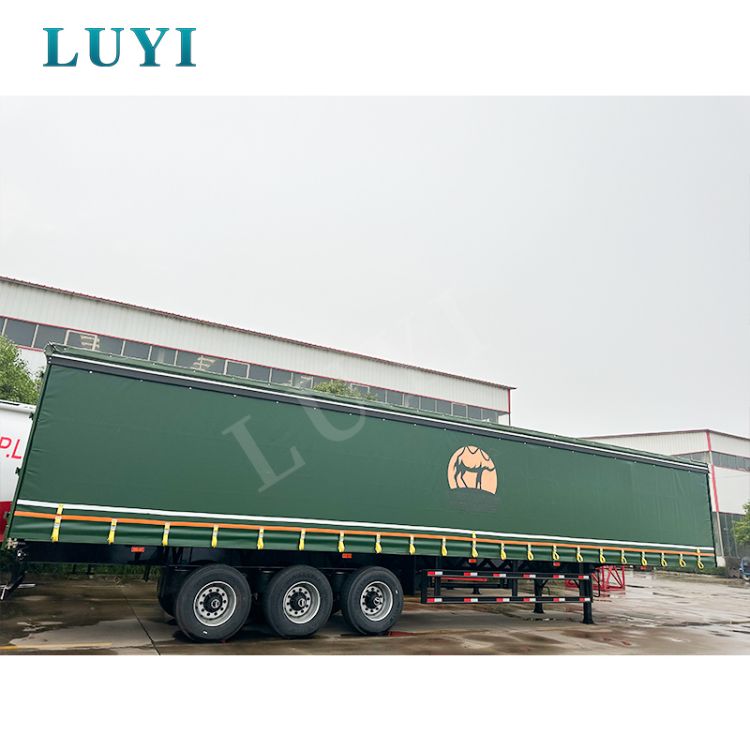 3 axle greener side curtain trailer