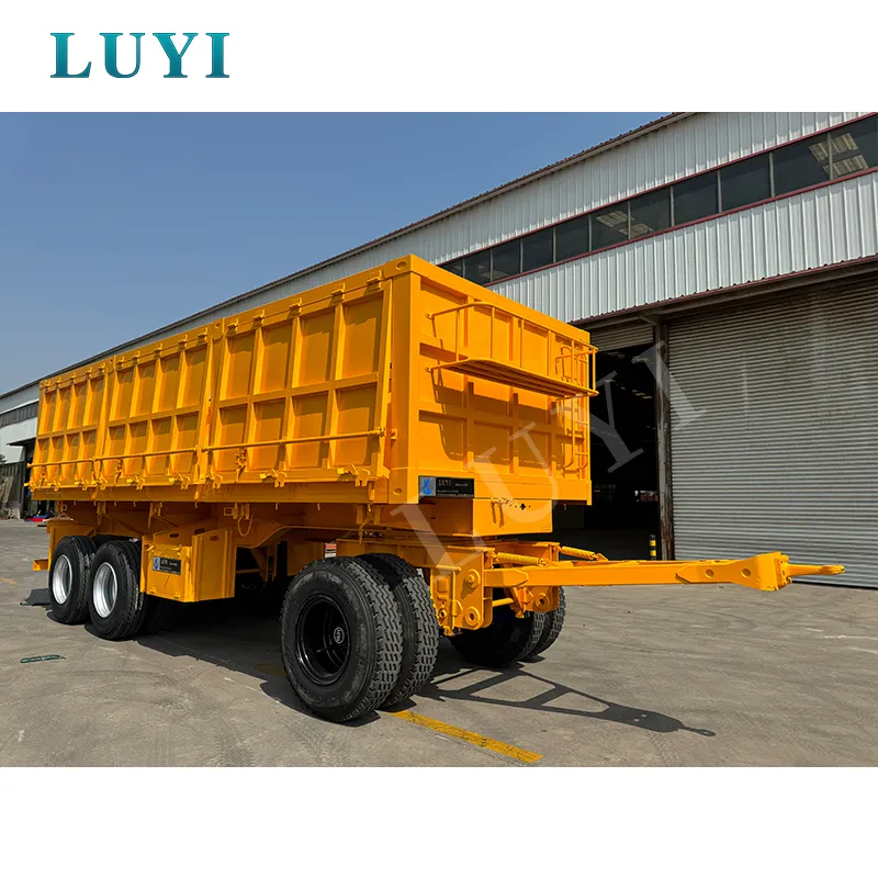 Push‑rod operated side tipping semi‑trailer