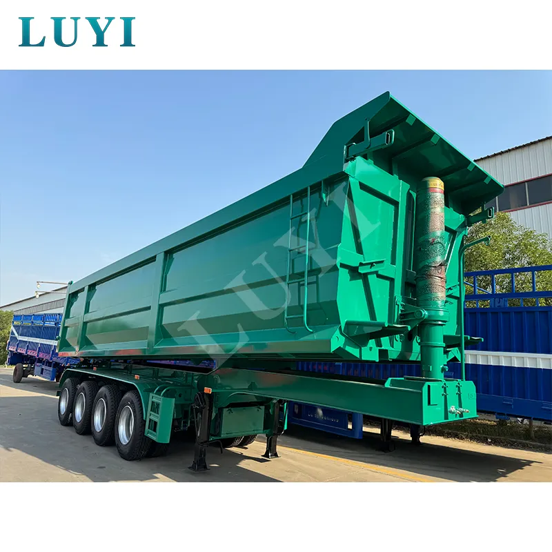 rectangular 4‑axle rear tipper semi‑trailer