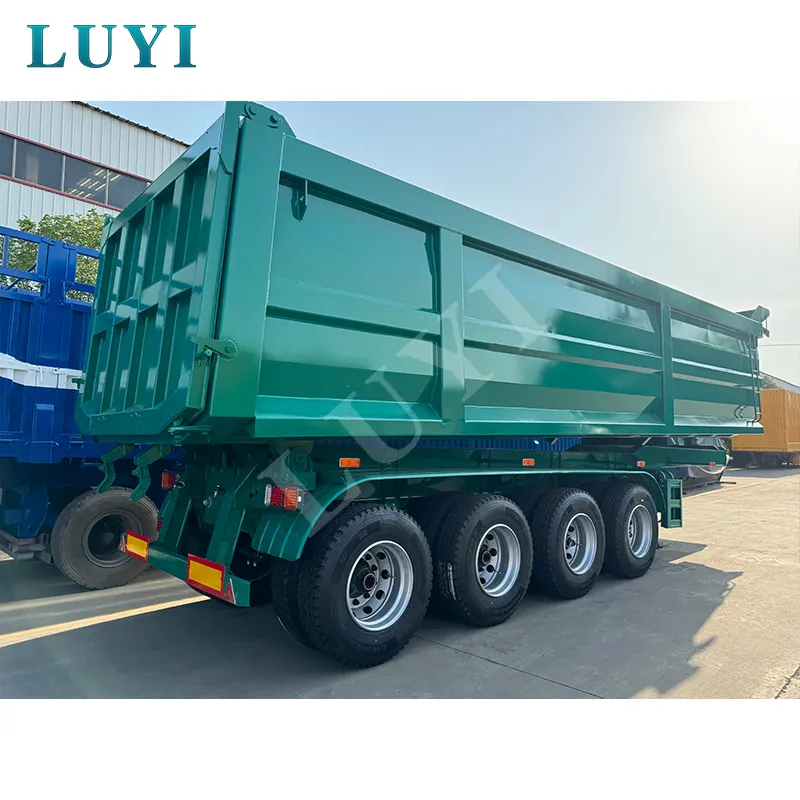rectangular 4‑axle rear tipper semi‑trailer