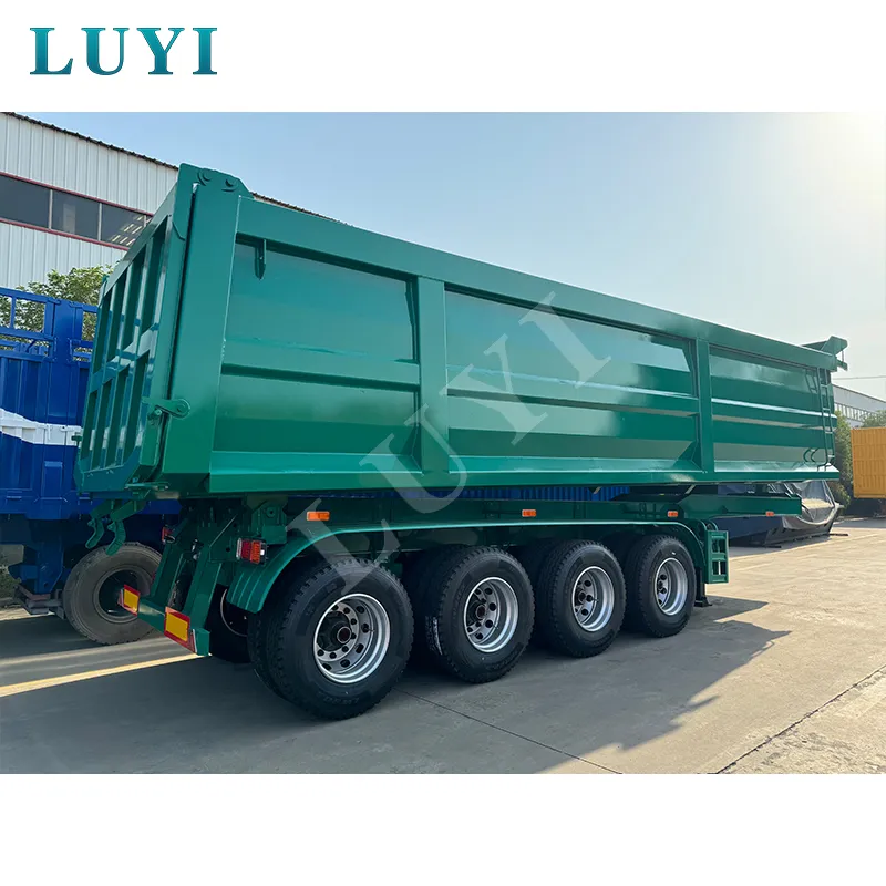 rectangular 4‑axle rear tipper semi‑trailer