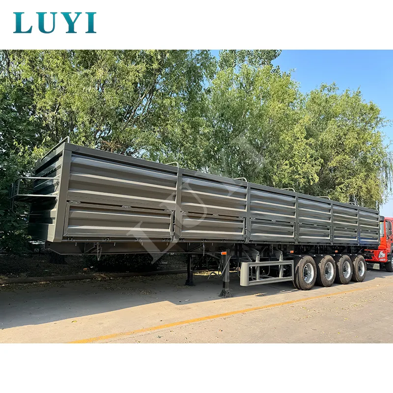 4‑axle full‑air‑bag side‑tipping semi‑trailer