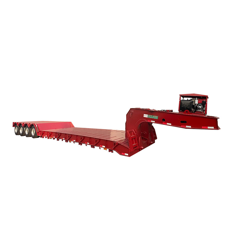 4-axle low flatbed semi-trailer