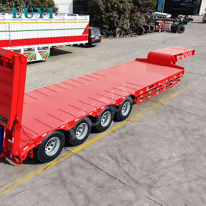 4-axle low flatbed semi-trailer