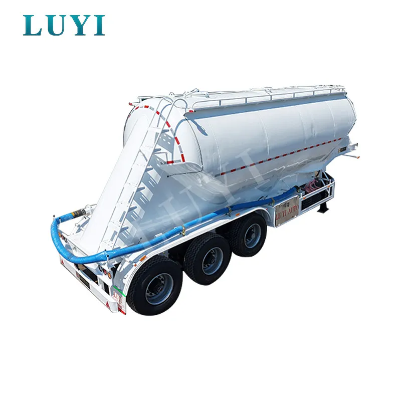 3-Axle 38 Cbm European-Style Cement Tanker with 3 Discharge Hoppers